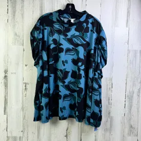 Blouse Long Sleeve By Cato In Blue Black, Size: 3x