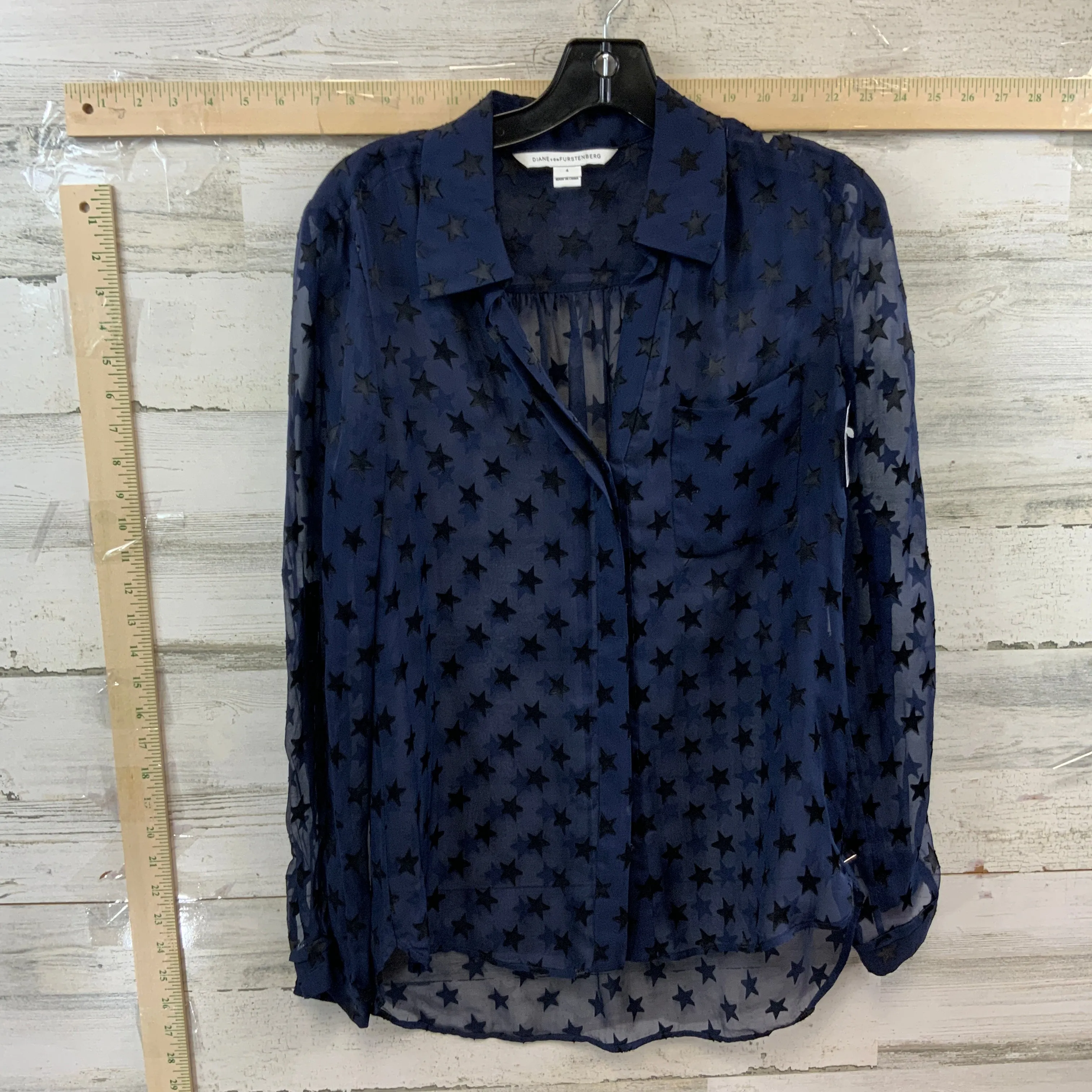 Blouse Long Sleeve By Diane Von Furstenberg  Size: S