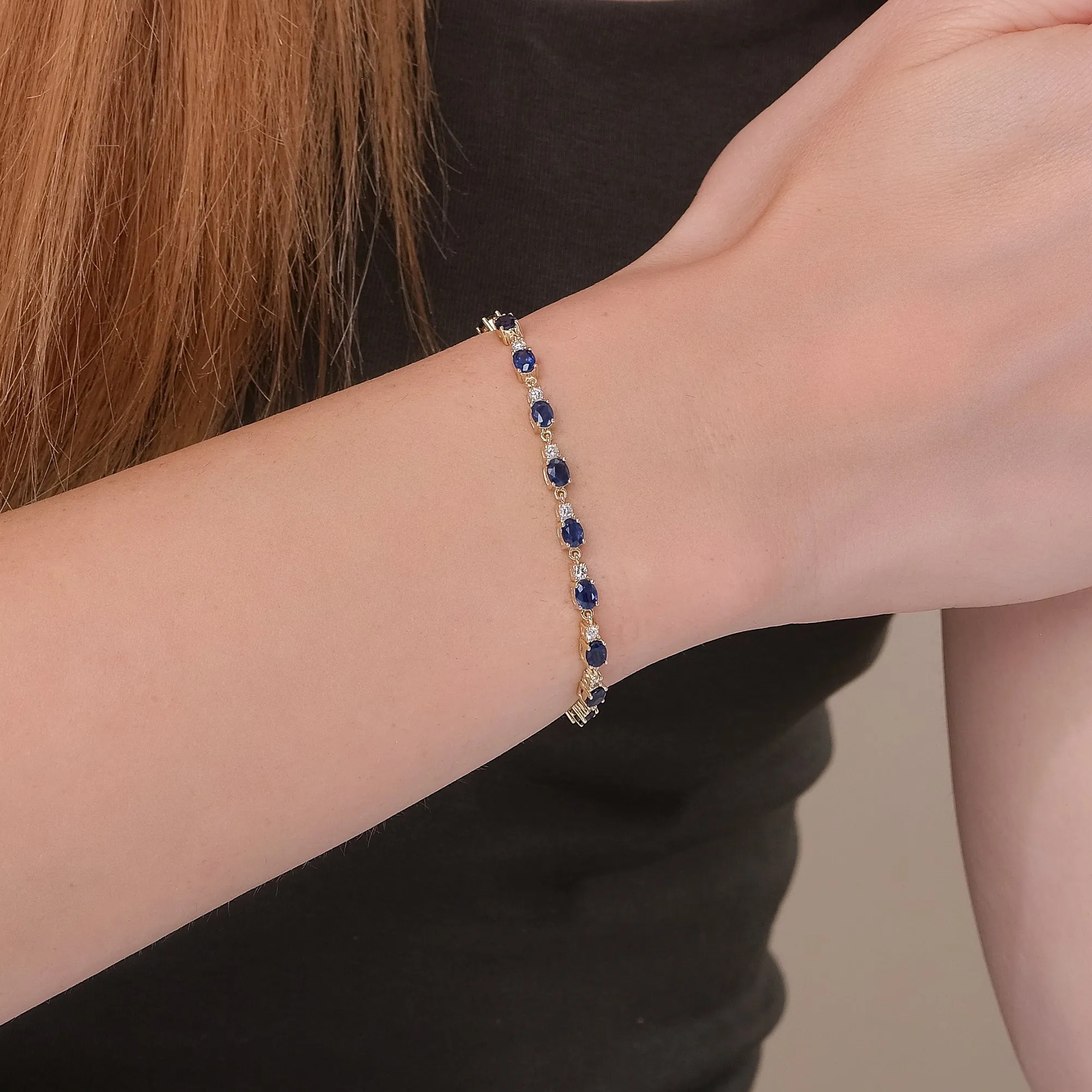 Blue Sapphire Diamond Garland Bracelet, Ivy