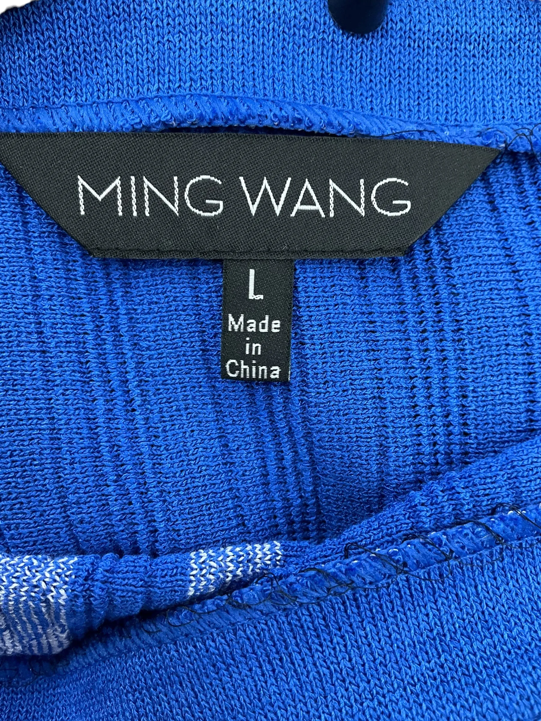 Blue Top 3/4 Sleeve Ming Wang, Size L