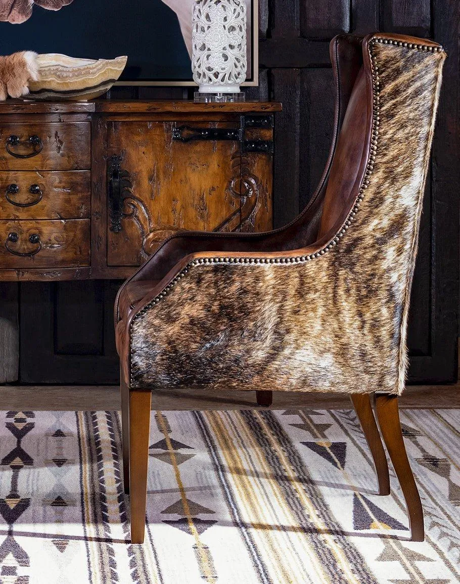 Brindle Cowhide & Leather Accent Chair