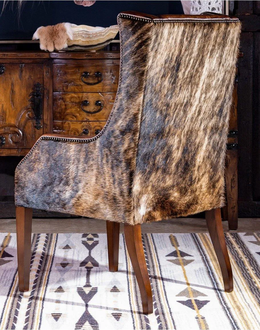 Brindle Cowhide & Leather Accent Chair