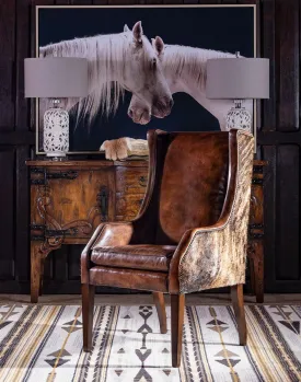 Brindle Cowhide & Leather Accent Chair