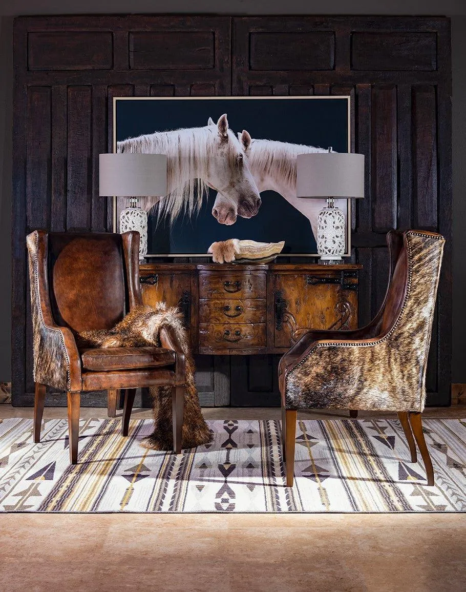 Brindle Cowhide & Leather Accent Chair