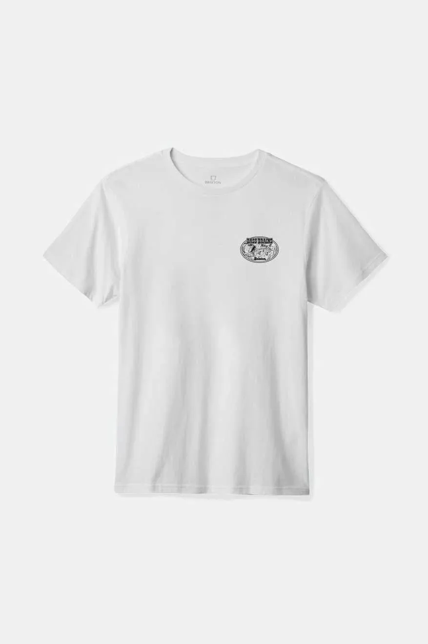 BRIXTON BASS BRAIN SWIM S/S STANDARD TEE - WHITE/BLACK