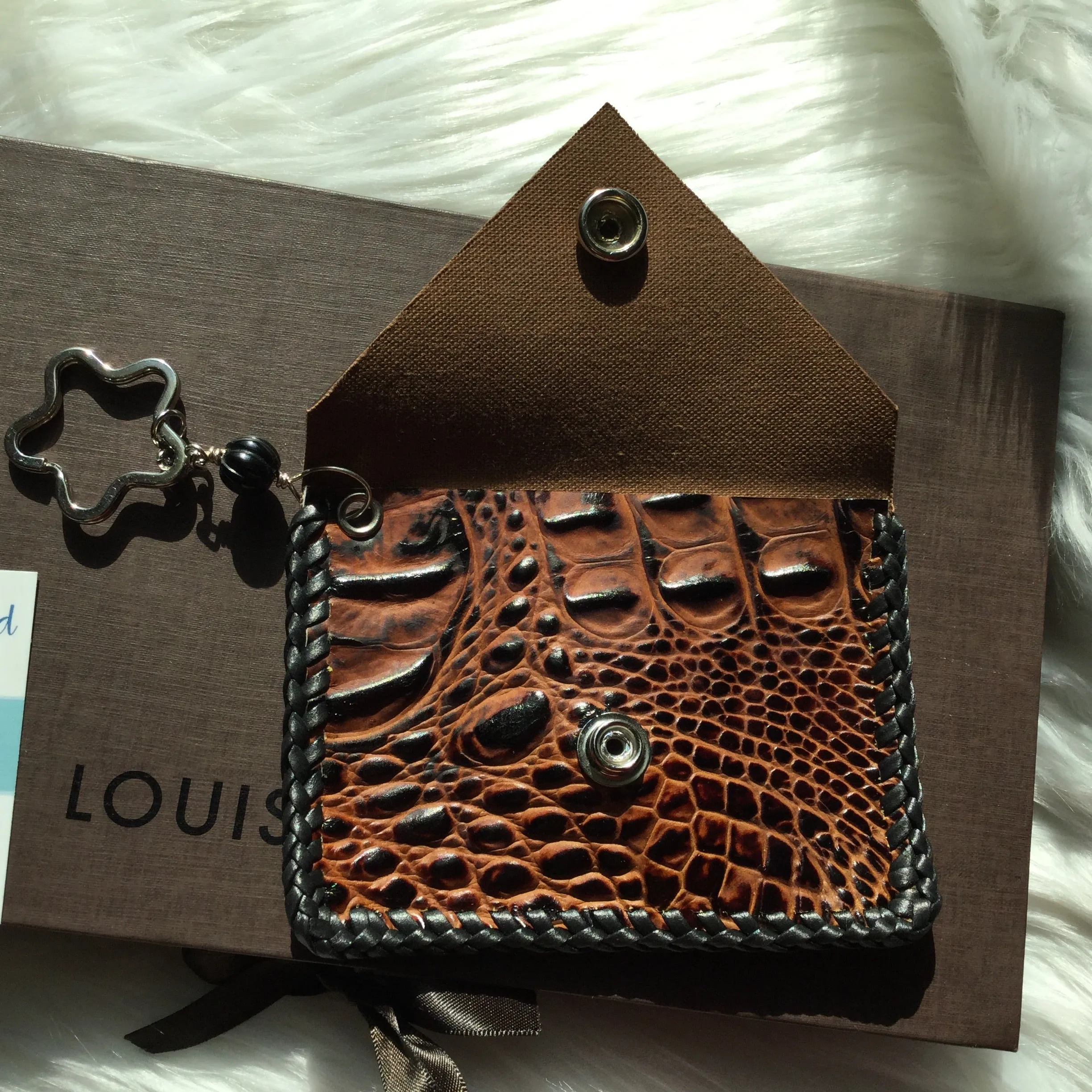 Brown/Black Vintage Card Holder/Key Chain