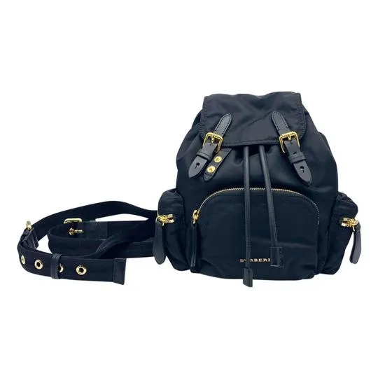 Burberry Small Rucksack Technical & Leather Black Nylon Backpack