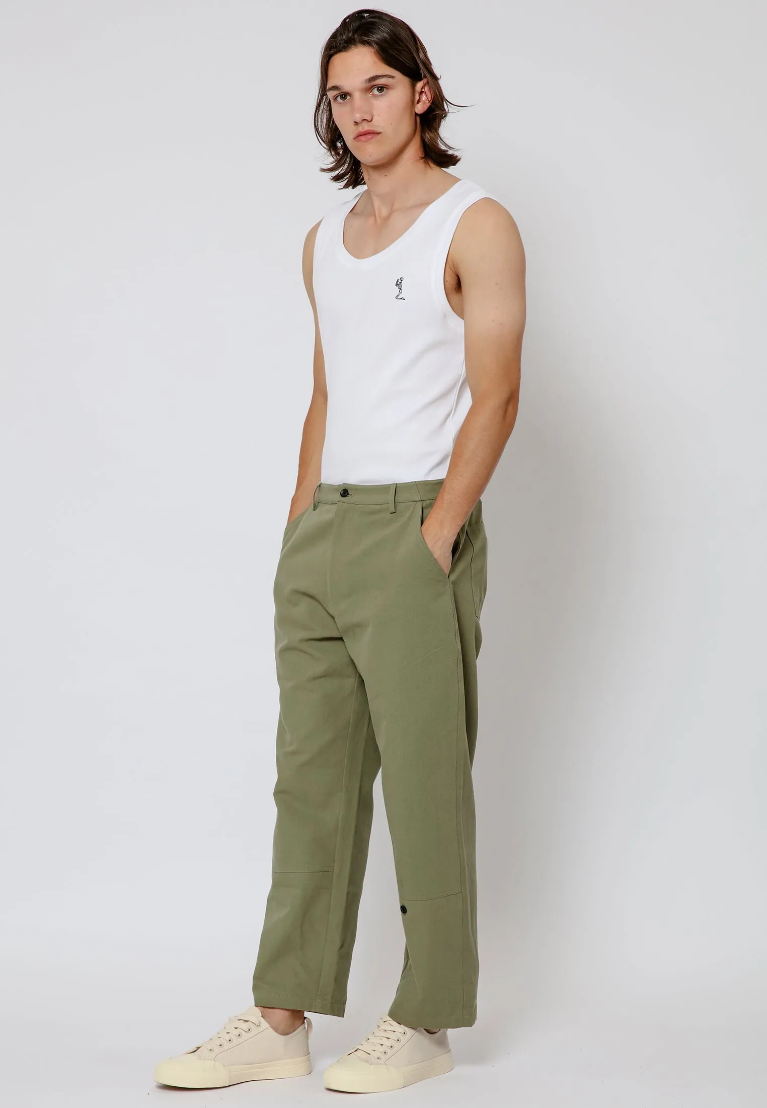 BUTTON CHINO LIGHT KHAKI