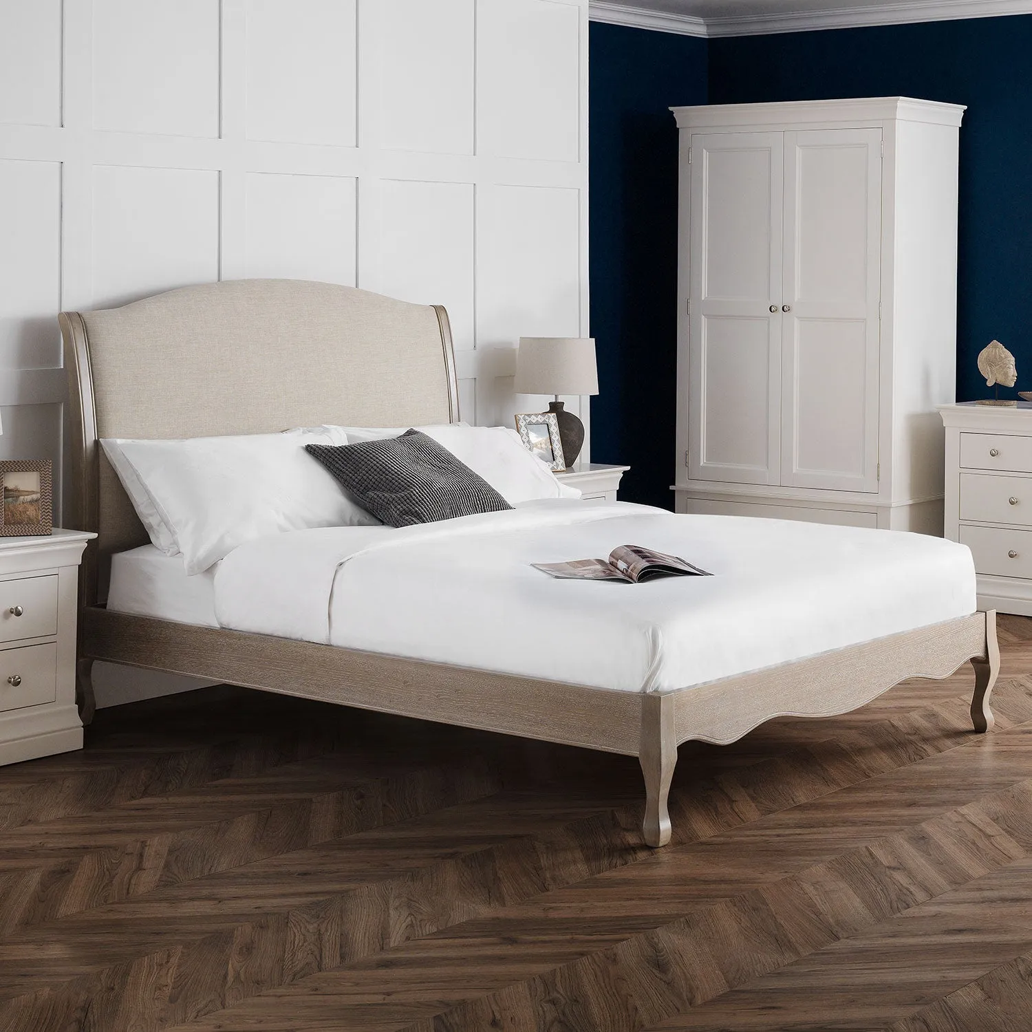 Camille Upholstered Oak Effect Bed