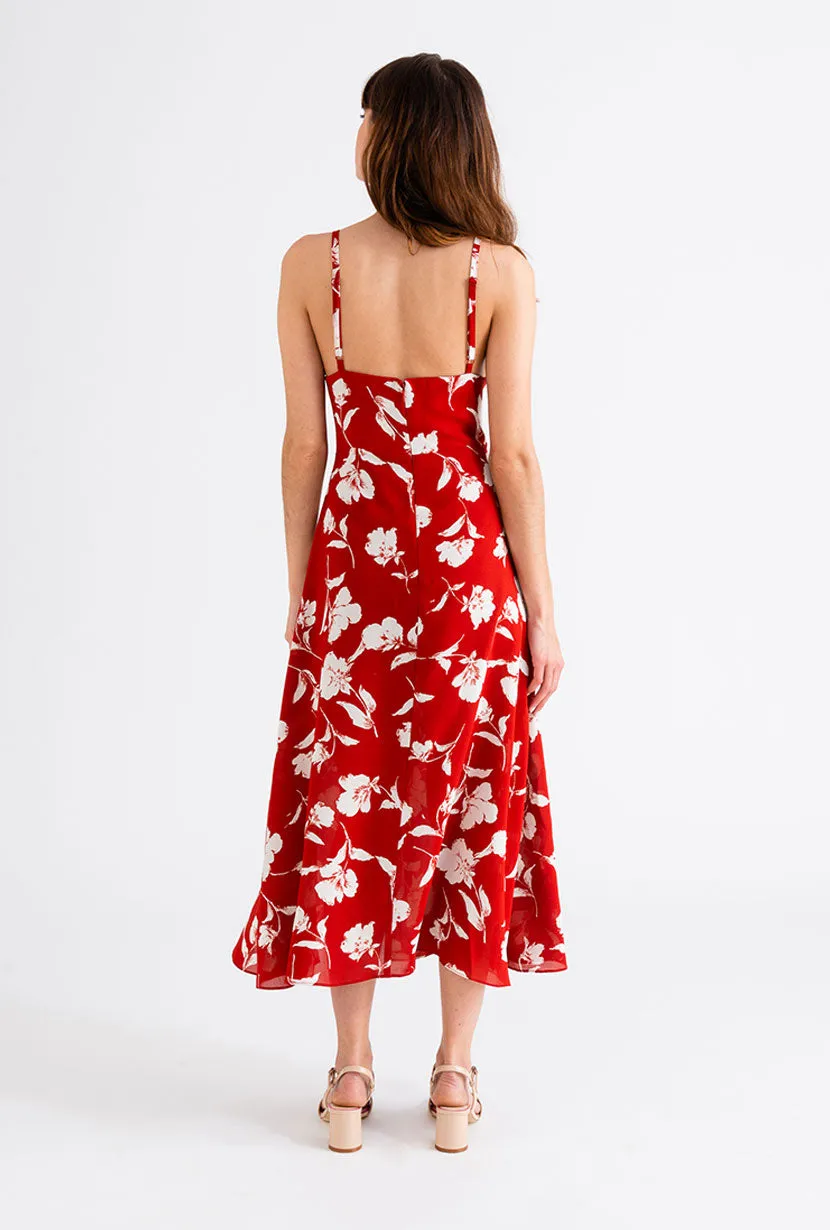 Carly Dress - Red Floral