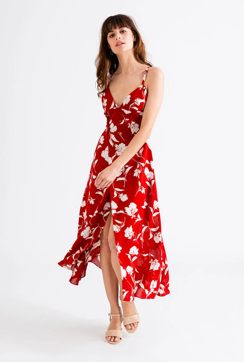 Carly Dress - Red Floral