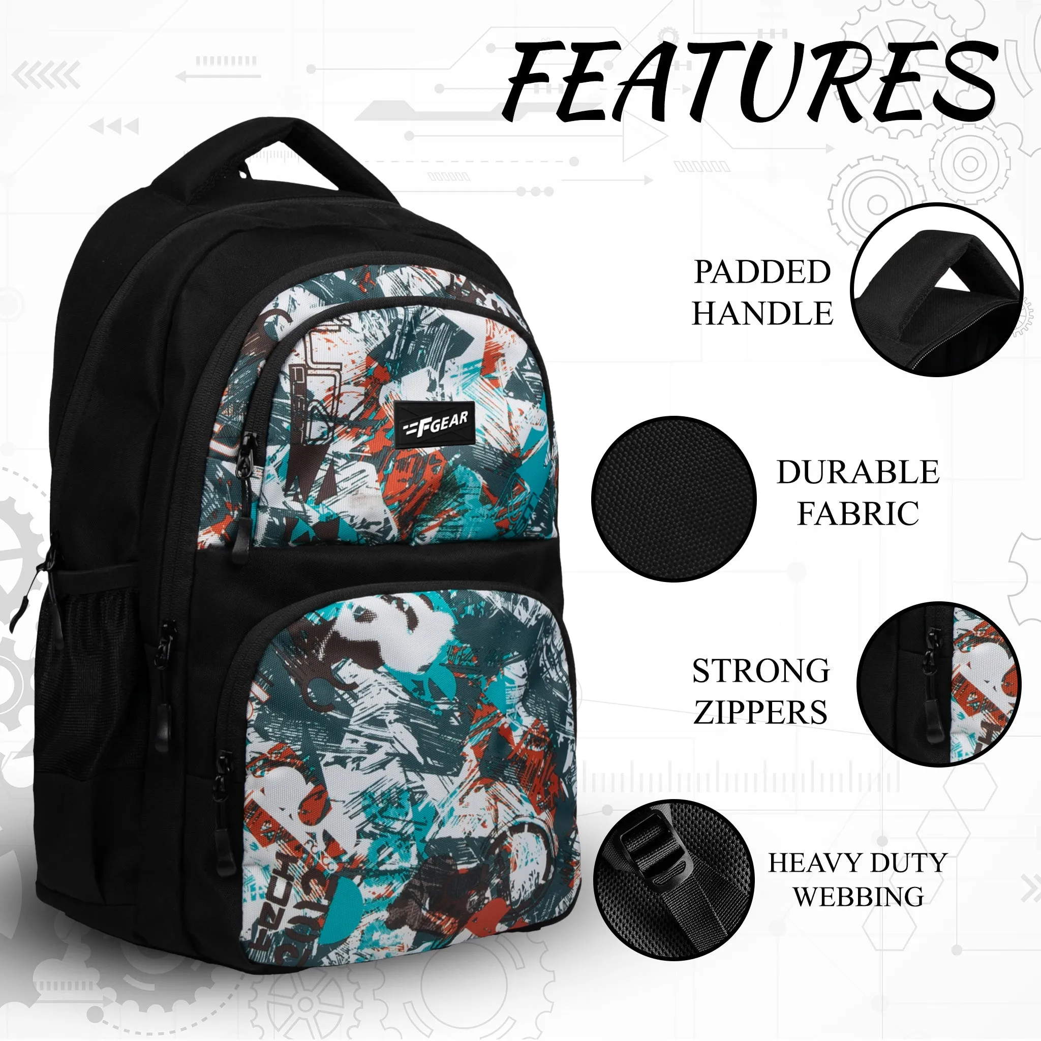 Caspian 23L Turquoise Abstract Backpack