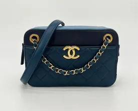 Chanel Blue Color Block Camera Case NWT