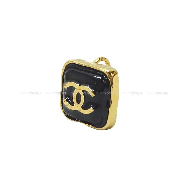 CHANEL earrings COCO Mark Motif Noir (Black)/Gold Metal Gold HW ABC253[EXCELLENT][Authentic]