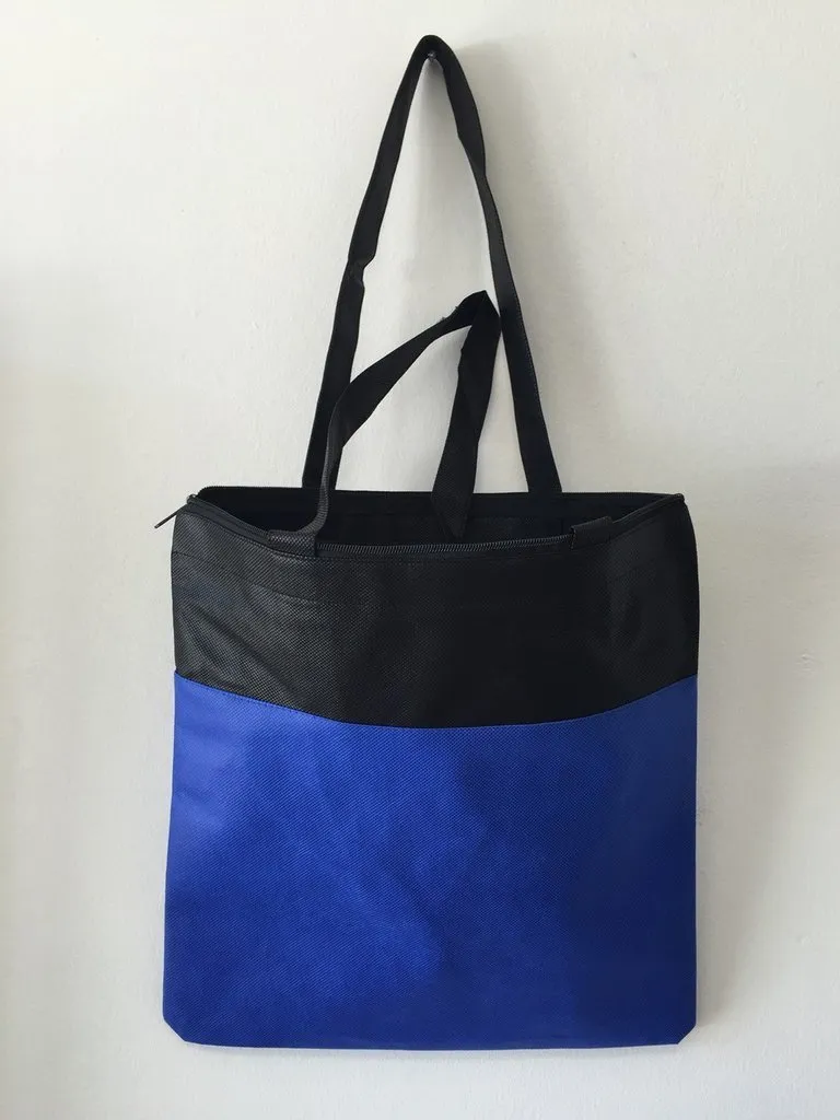 Cheap Non-Woven Tote Bag with Zipper Two-Tone