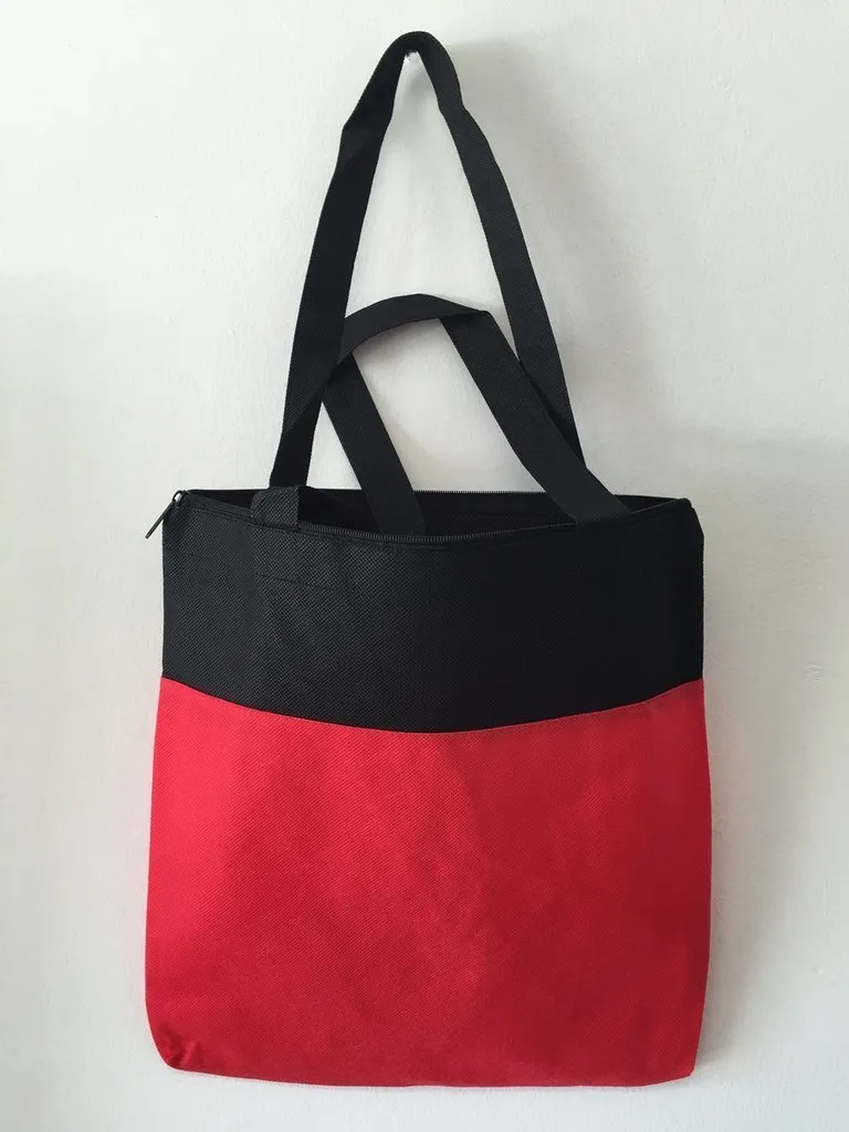 Cheap Non-Woven Tote Bag with Zipper Two-Tone