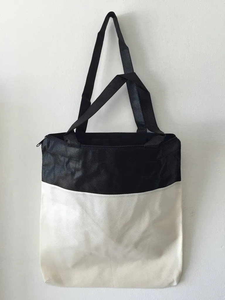 Cheap Non-Woven Tote Bag with Zipper Two-Tone