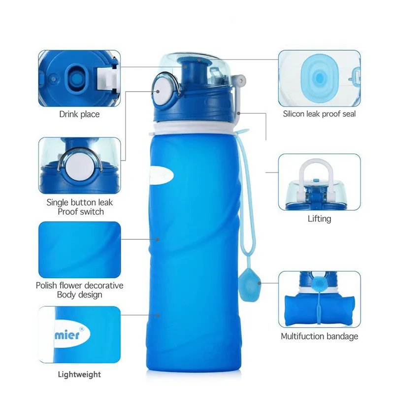 Collapsible Silicone Water Bottle (750ml)