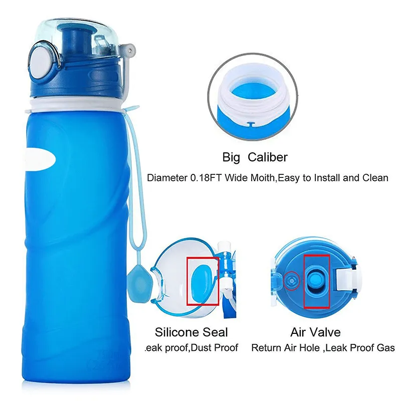 Collapsible Silicone Water Bottle (750ml)