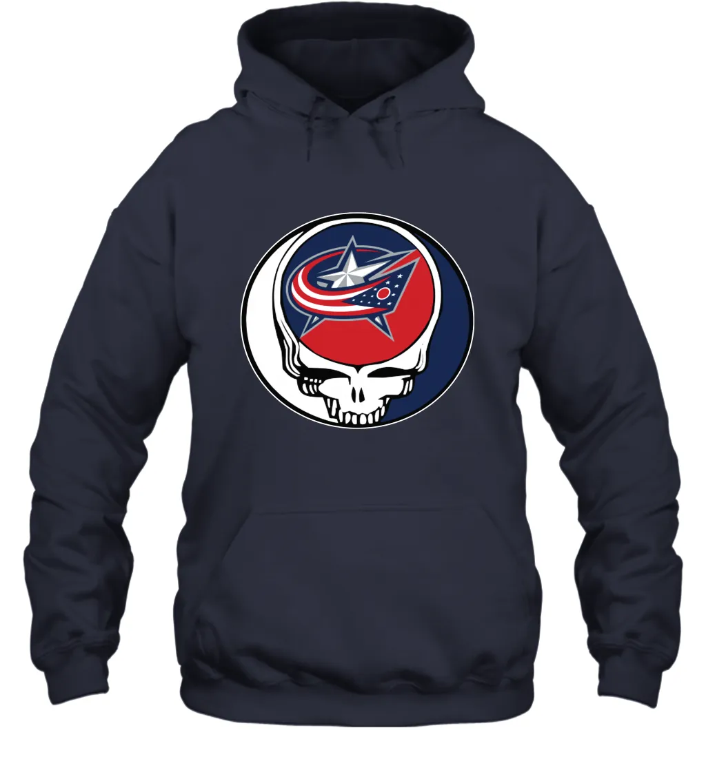 Columbus Blue Grateful Dead Steal Your Face Hockey NHL Adult Hoodie Sweatshirt