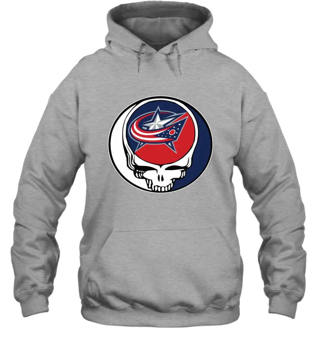 Columbus Blue Grateful Dead Steal Your Face Hockey NHL Adult Hoodie Sweatshirt