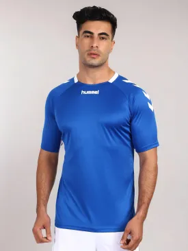 Core Team Round Neck Half Sleeve Solid Regular fit Polyester T-shirt for Men Comfortable Breathable Fabric Stretchable for Everyday Use Ideal for Yoga Training Gym Running or Performance