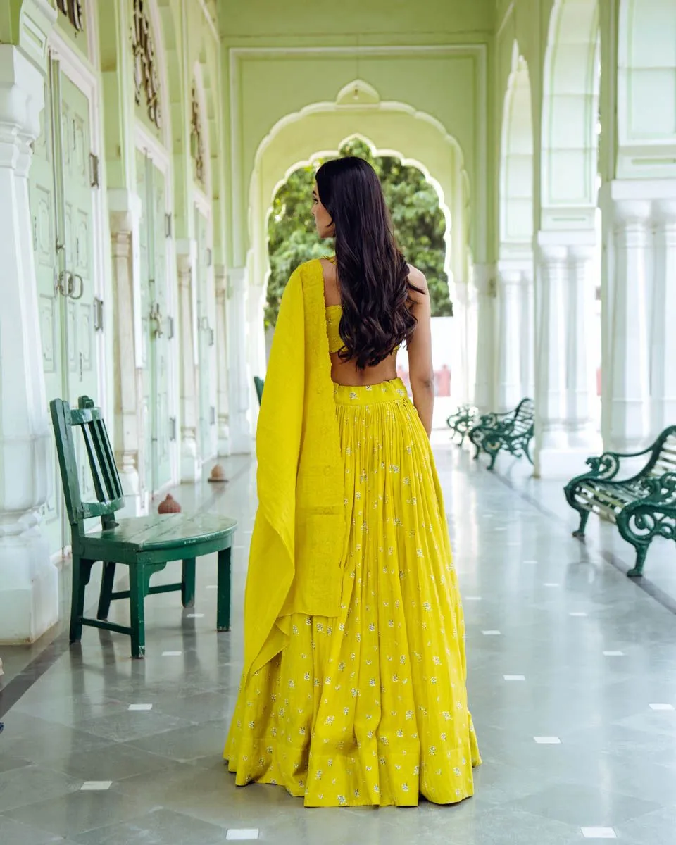 Daffodil Floral Lehenga Set