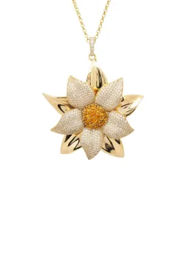 Daisy Flower Necklace Gold