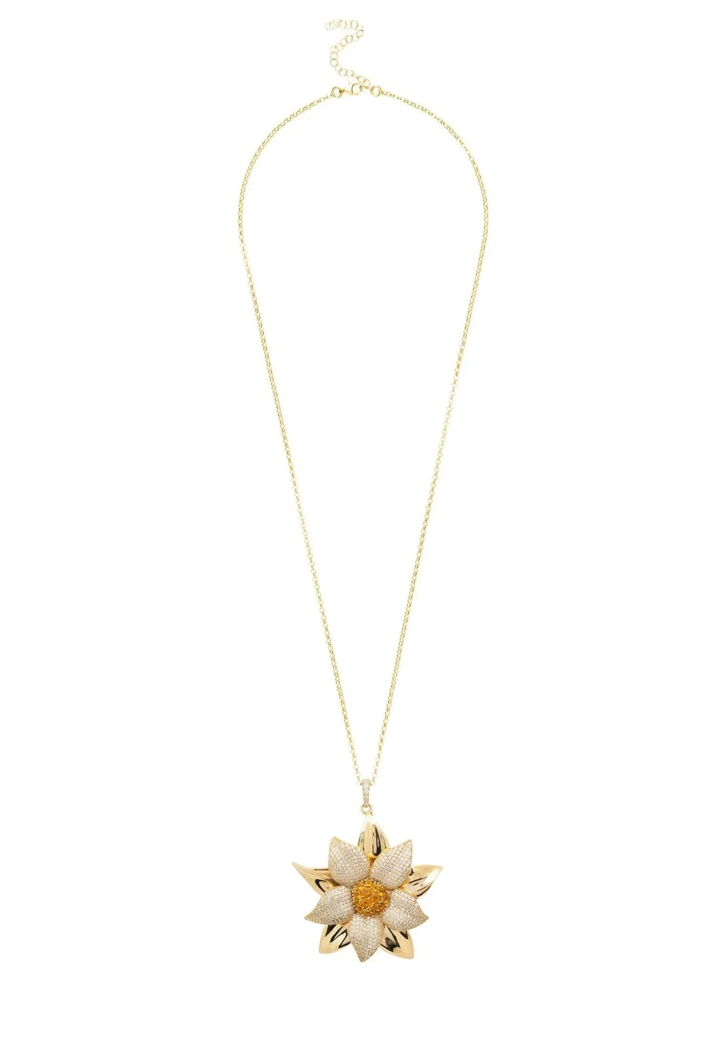 Daisy Flower Necklace Gold