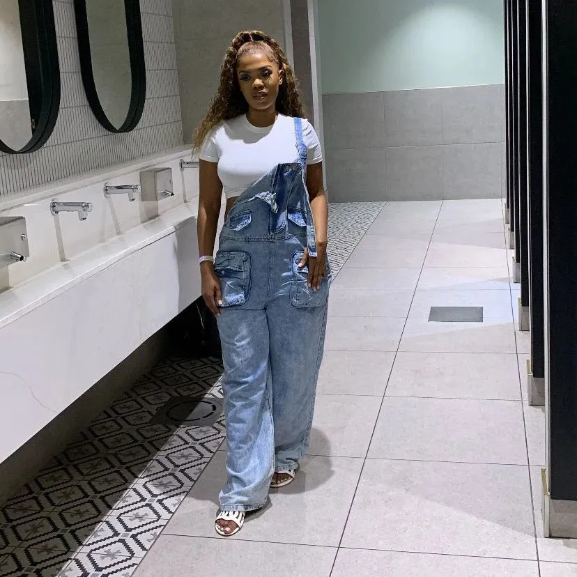 Denim Multi Pocket Jumpsuit