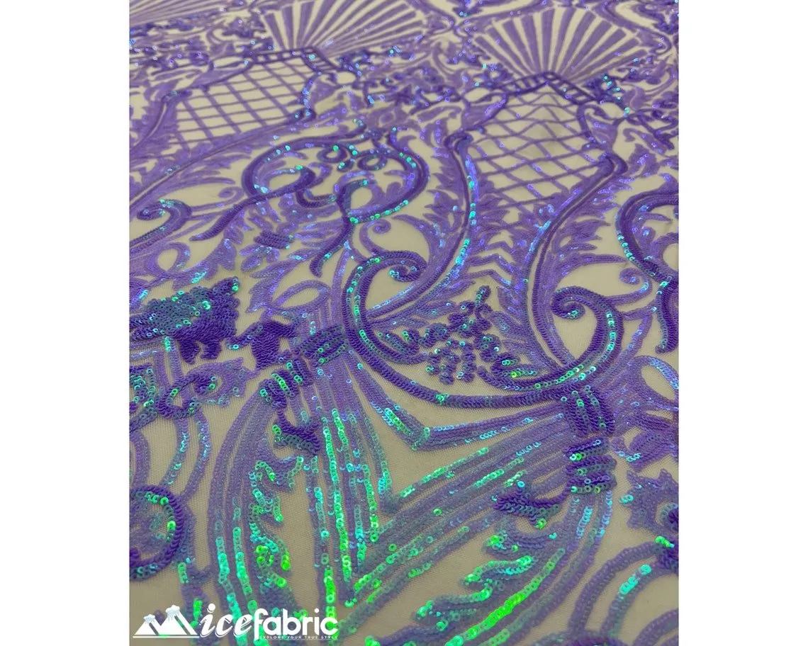 Diba Lavender Geometric Stretch Sequin Fabric / Lace Fabric