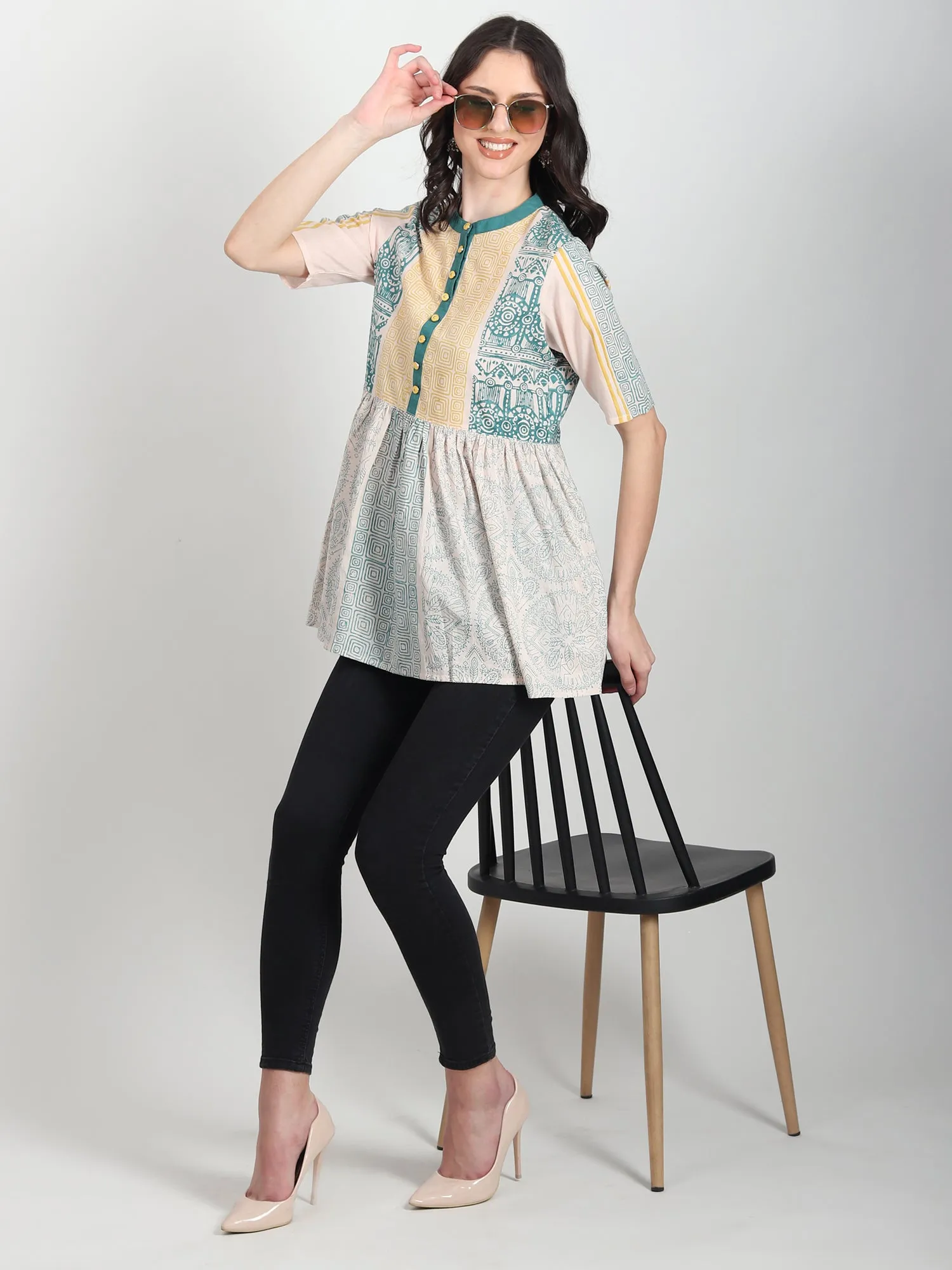 Edina hand block printed Top