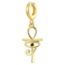 Egyptian Horus Golden Ankh Life Pendant Charm