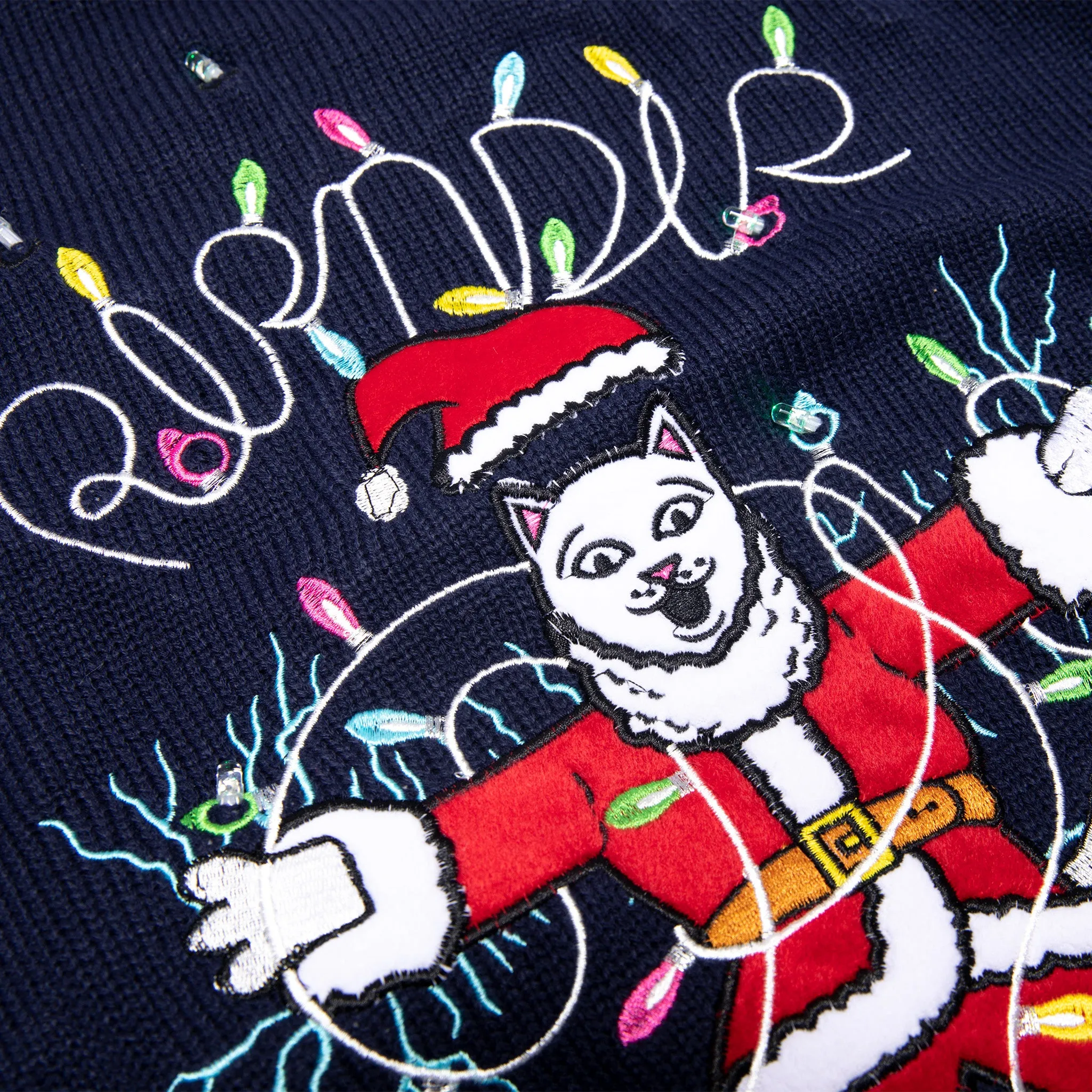 Electrifying Santa Light Up Sweater (Navy)