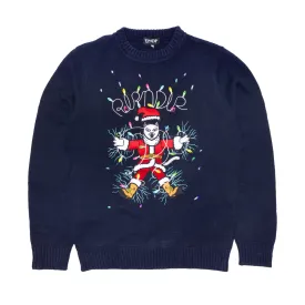 Electrifying Santa Light Up Sweater (Navy)