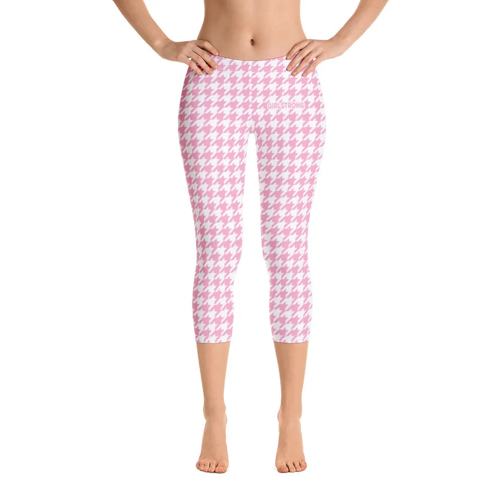 ELEVATED ESSENTIALS, THE PERFECT CAPRI PINK WHITE HOUNDSTOOTH