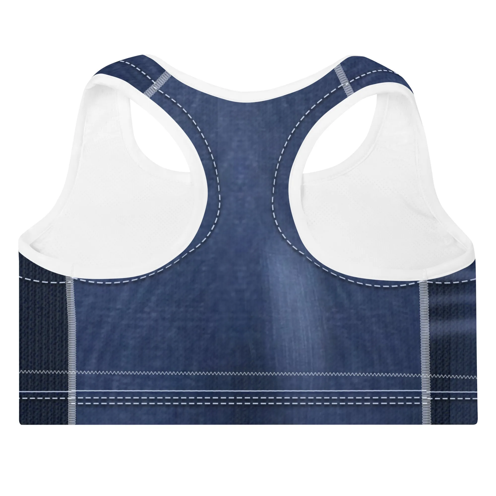 ELEVATED ESSENTIALS, THE PERFECT PADDED BLUE JEANS SPORTS BRA