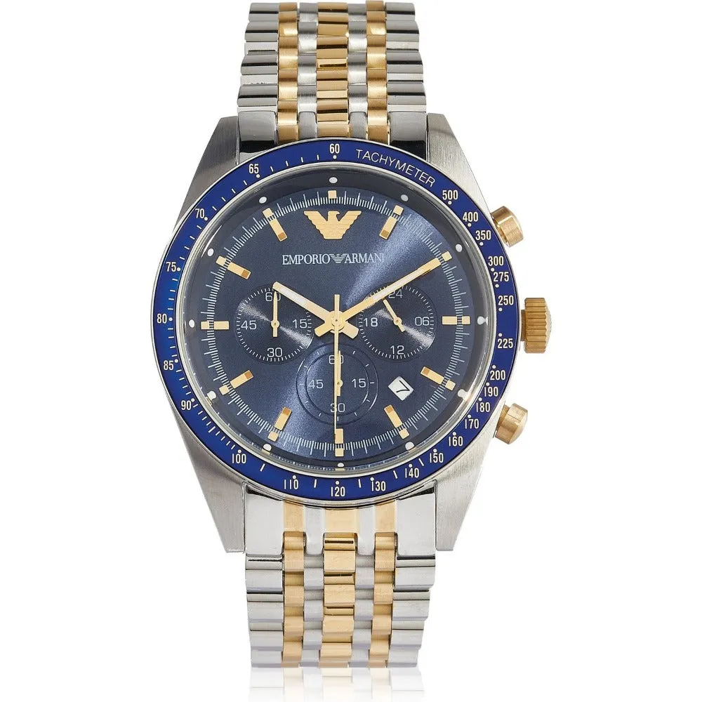 Emporio Armani Chronograph two tone Blue Dial Men’s Watch| AR8030