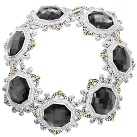 Empress Hematite and Diamond Statement Bracelet