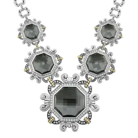 Empress Hematite and Diamond Statement Necklace