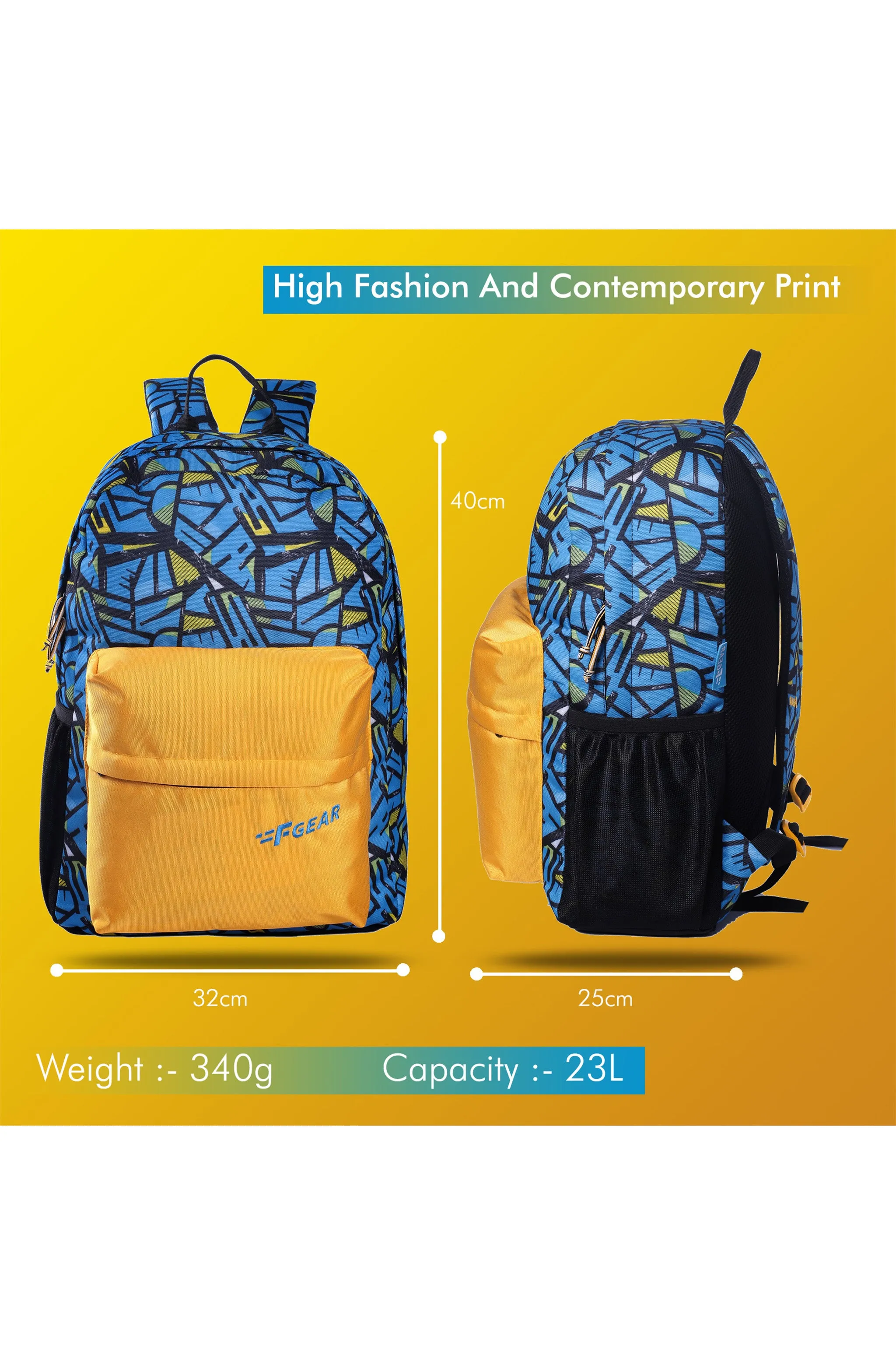 Emprise 23L Wordly Blue Yellow Backpack