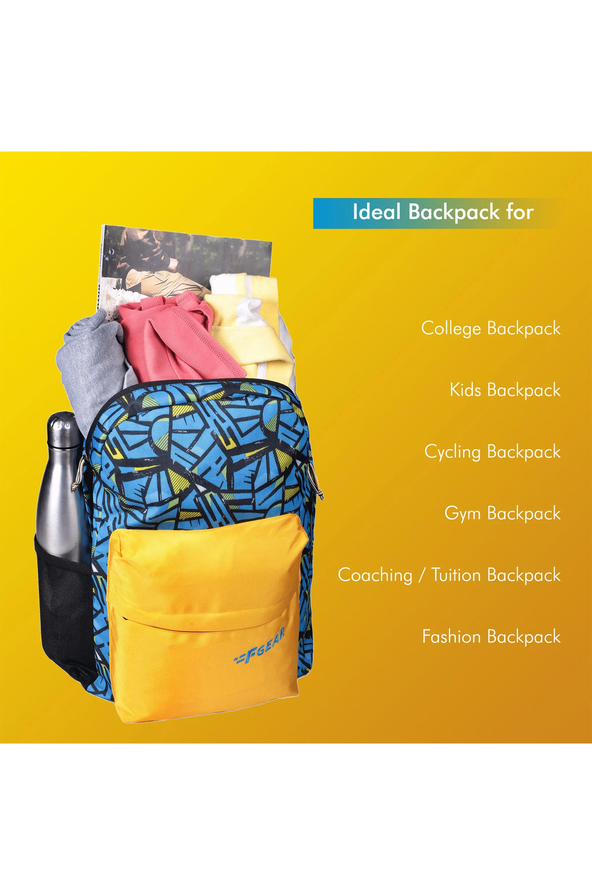 Emprise 23L Wordly Blue Yellow Backpack