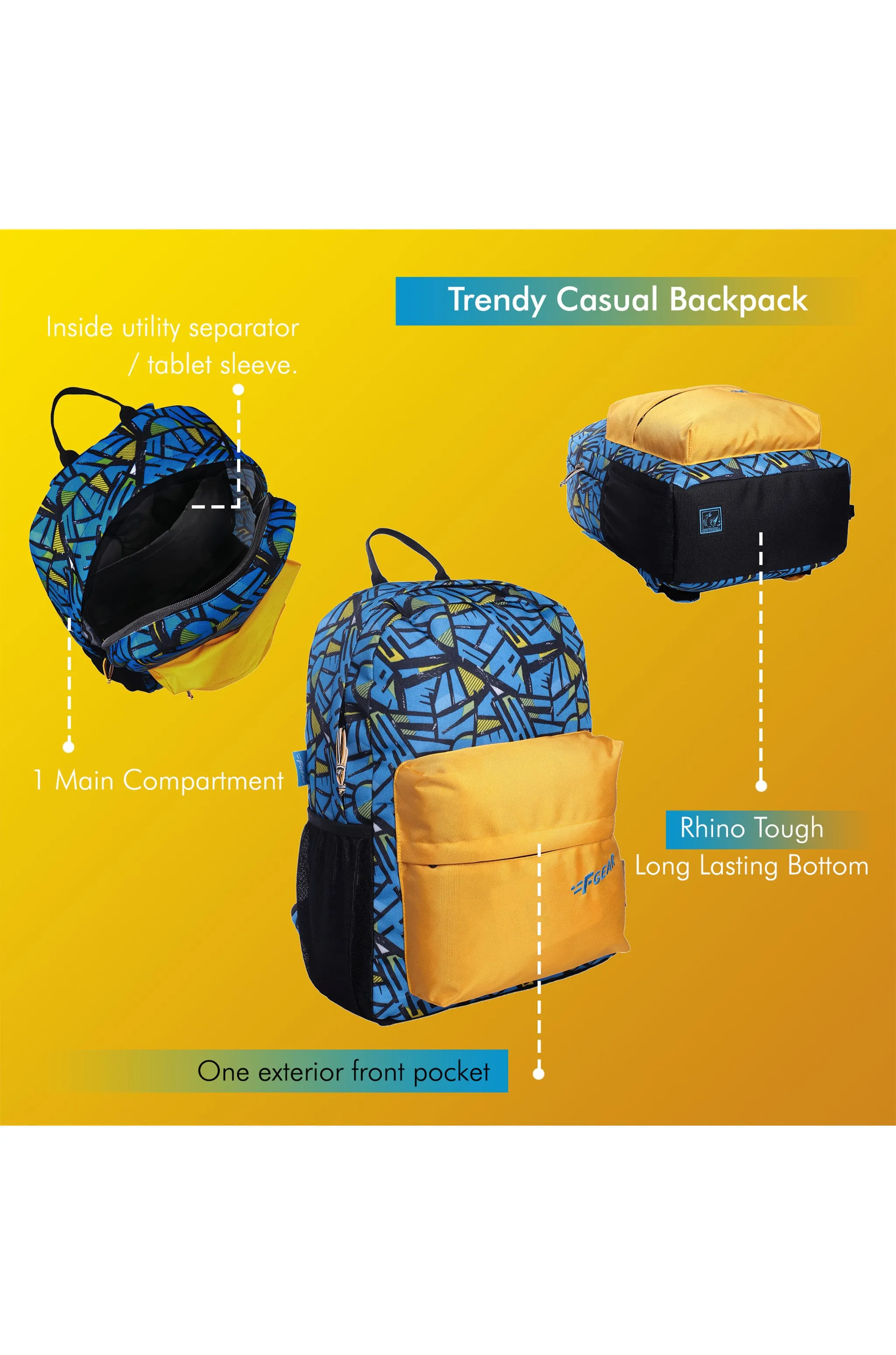 Emprise 23L Wordly Blue Yellow Backpack