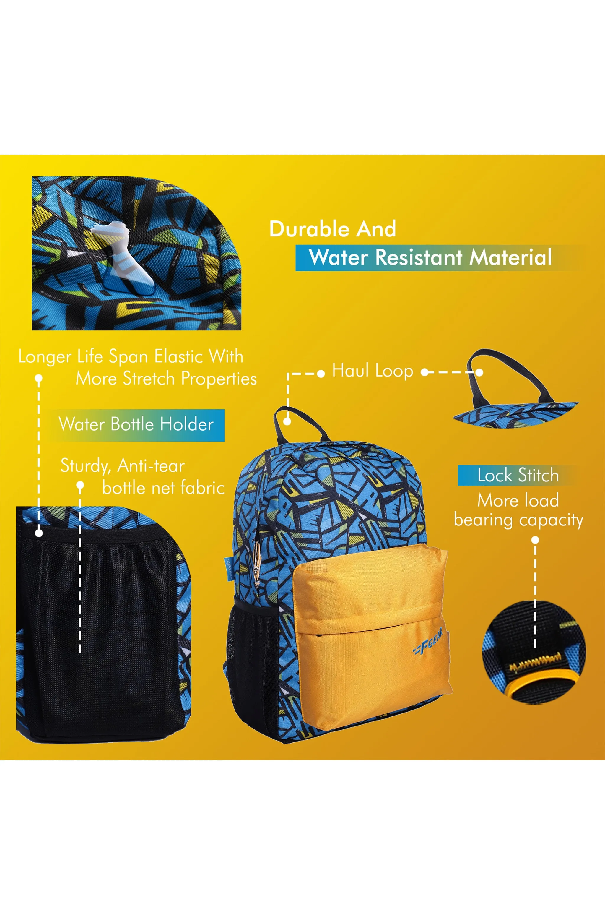 Emprise 23L Wordly Blue Yellow Backpack