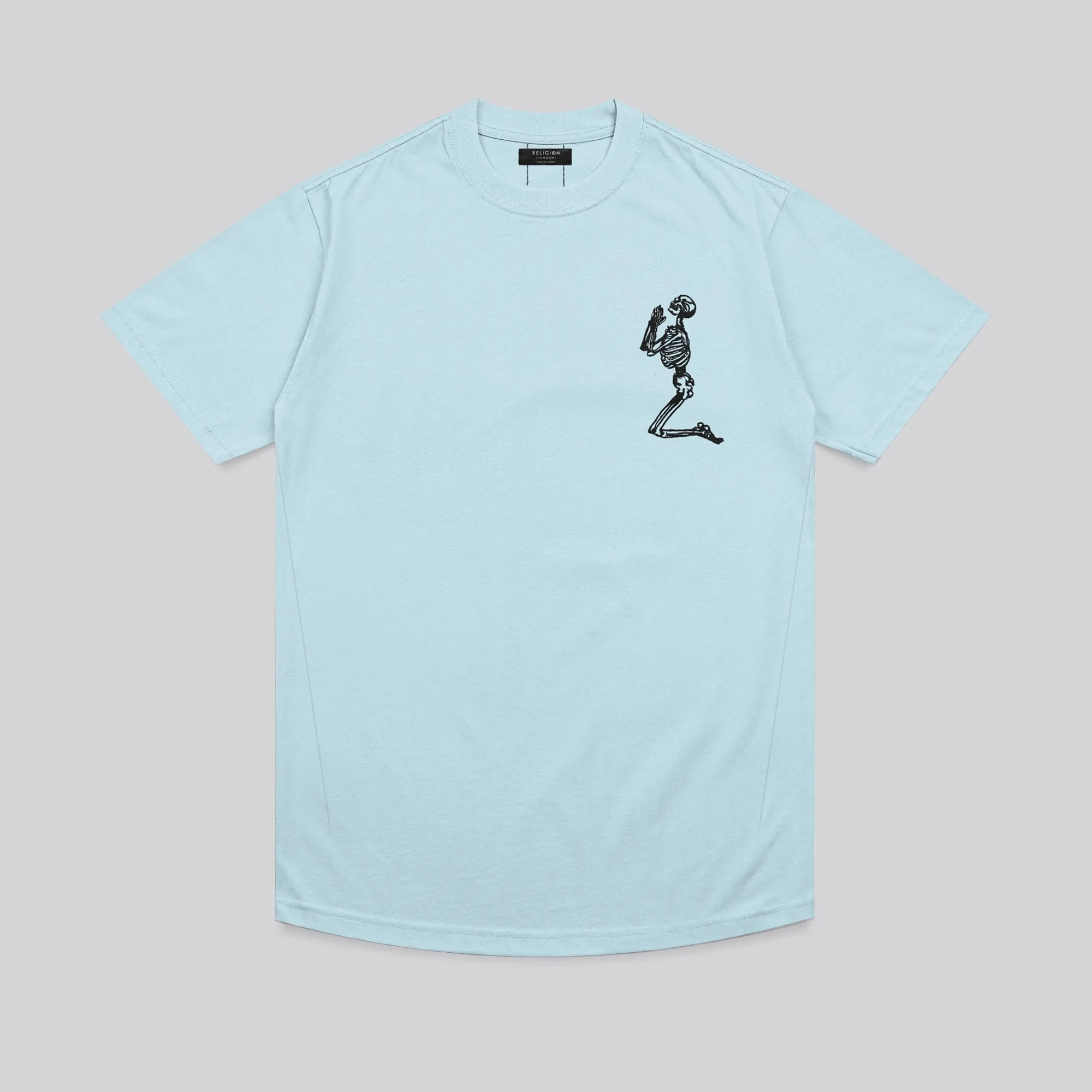 ESSENTIAL BIG SKELETON PALE BLUE T-SHIRT