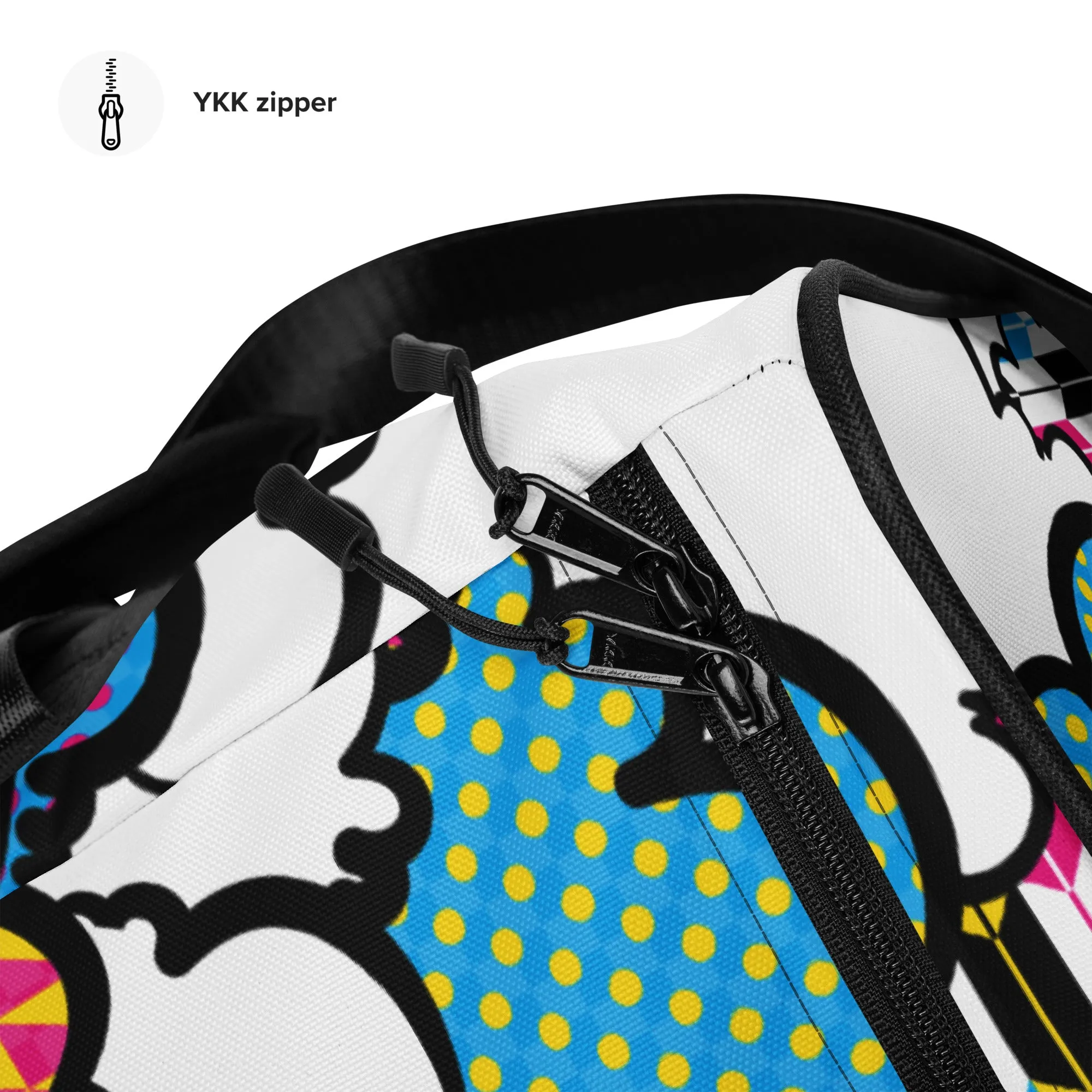 Eye-Catching CMYK Graffiti Clouds Sports Duffle Bag for Gym and Travel