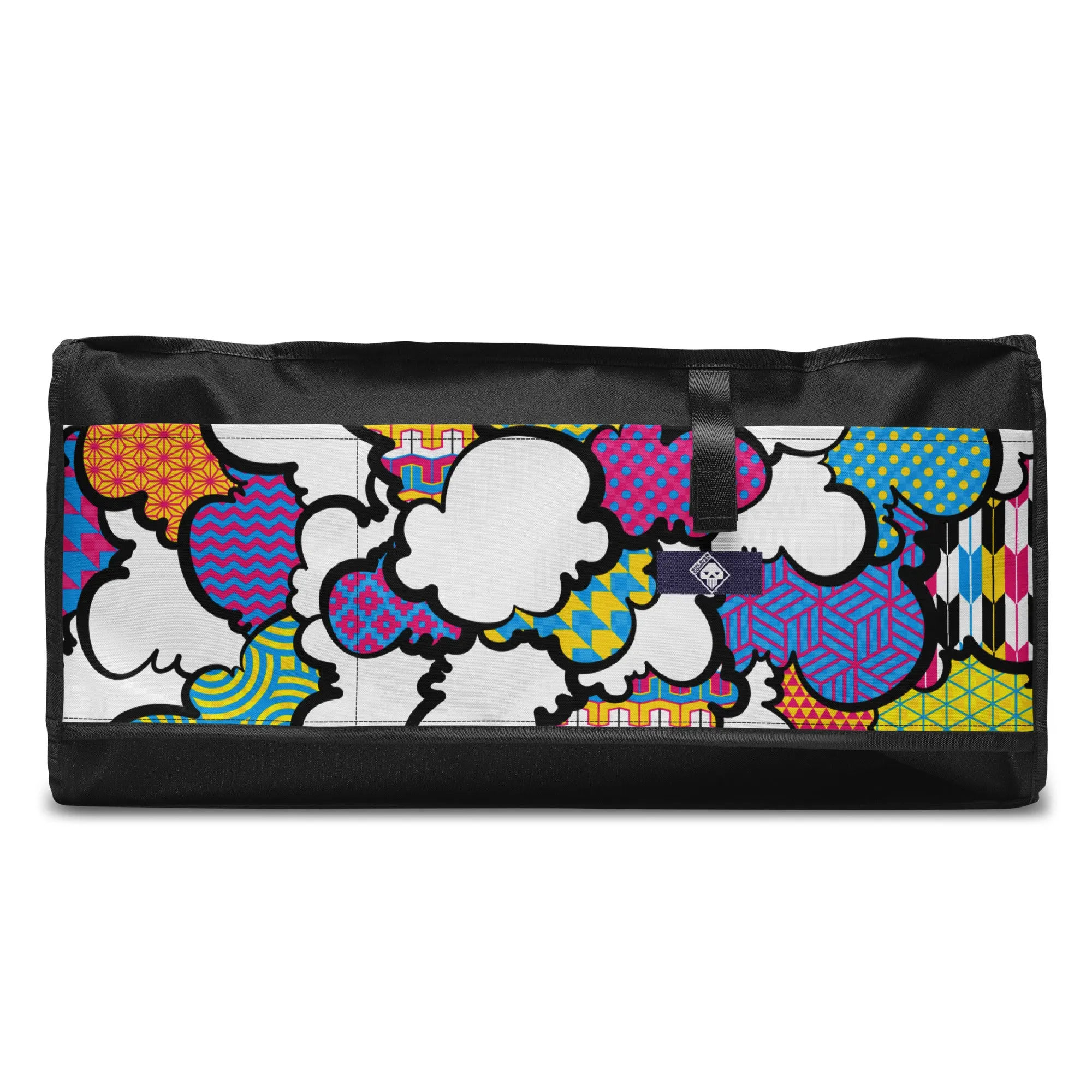 Eye-Catching CMYK Graffiti Clouds Sports Duffle Bag for Gym and Travel