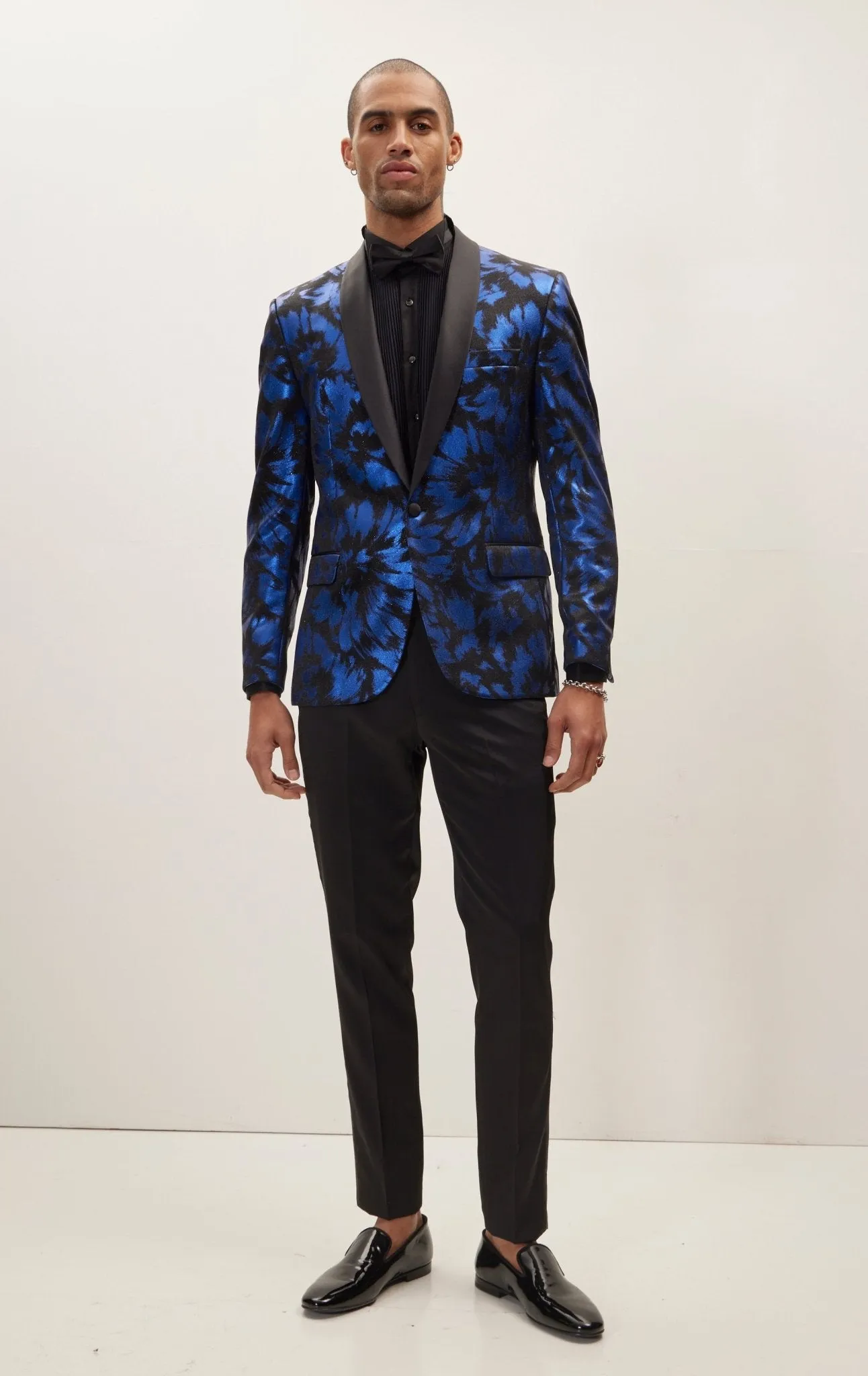 Foil Brush Strokes Shawl Lapel Tuxedo Jacket - Parliament