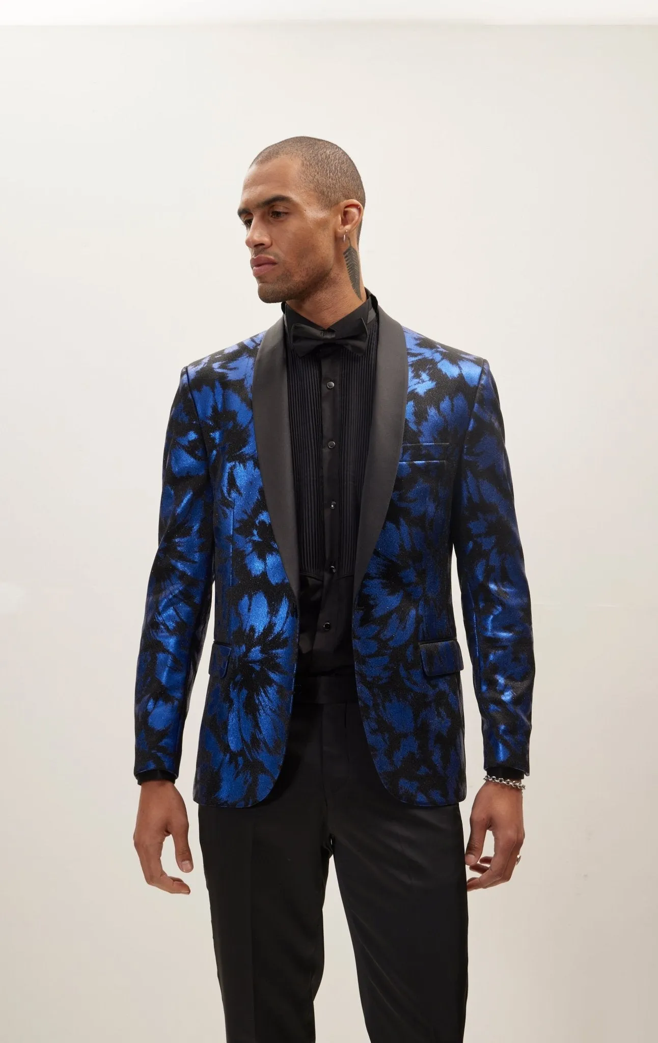 Foil Brush Strokes Shawl Lapel Tuxedo Jacket - Parliament