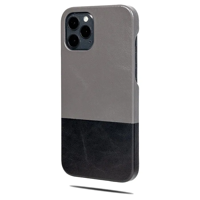 Fossil Gray & Crow Black iPhone 12 Pro Leather Case